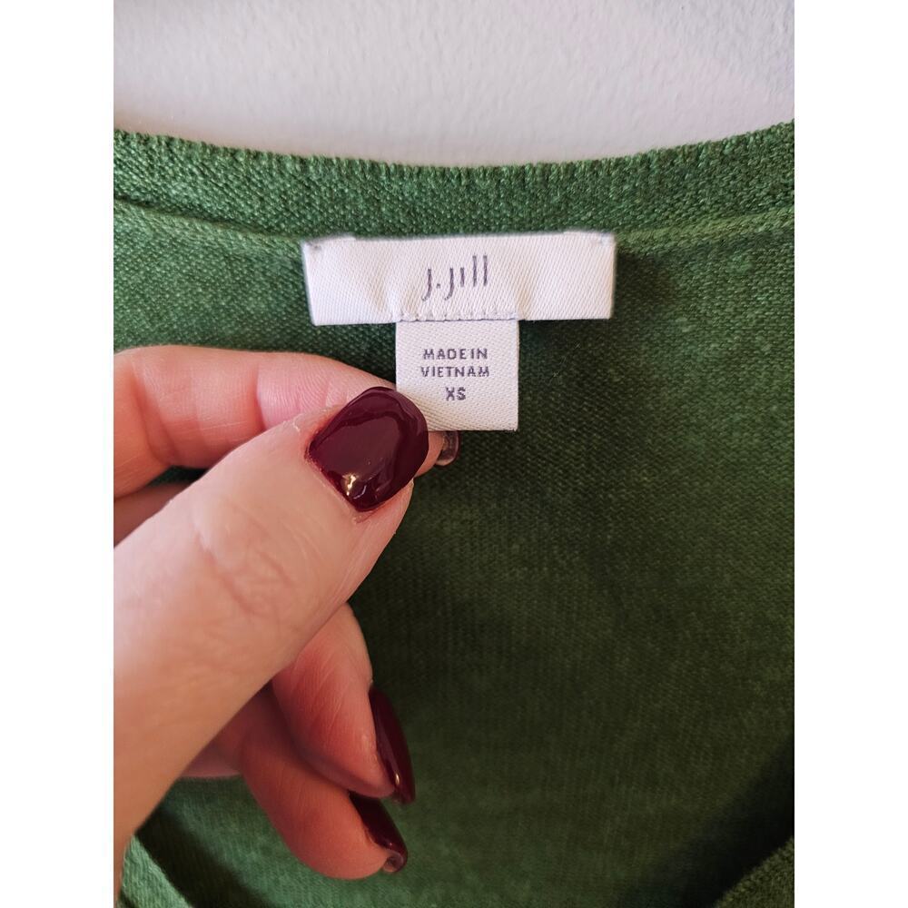 J. Jill linen green sweater long swing tunic sz XS - Picture 6 of 7